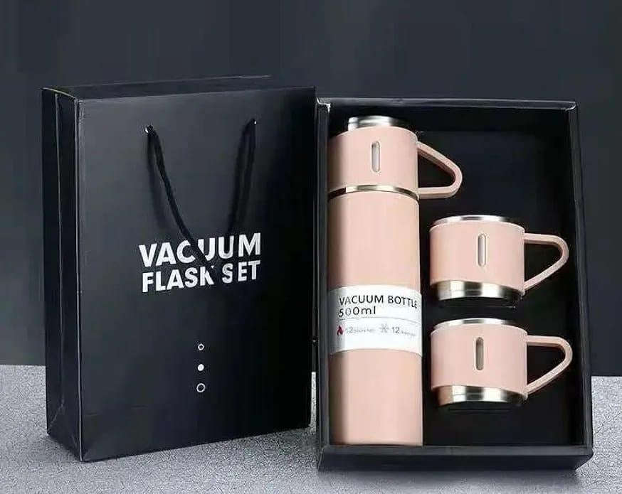 Vacuum Flask Set with 3 Cups - Jutishop.pk