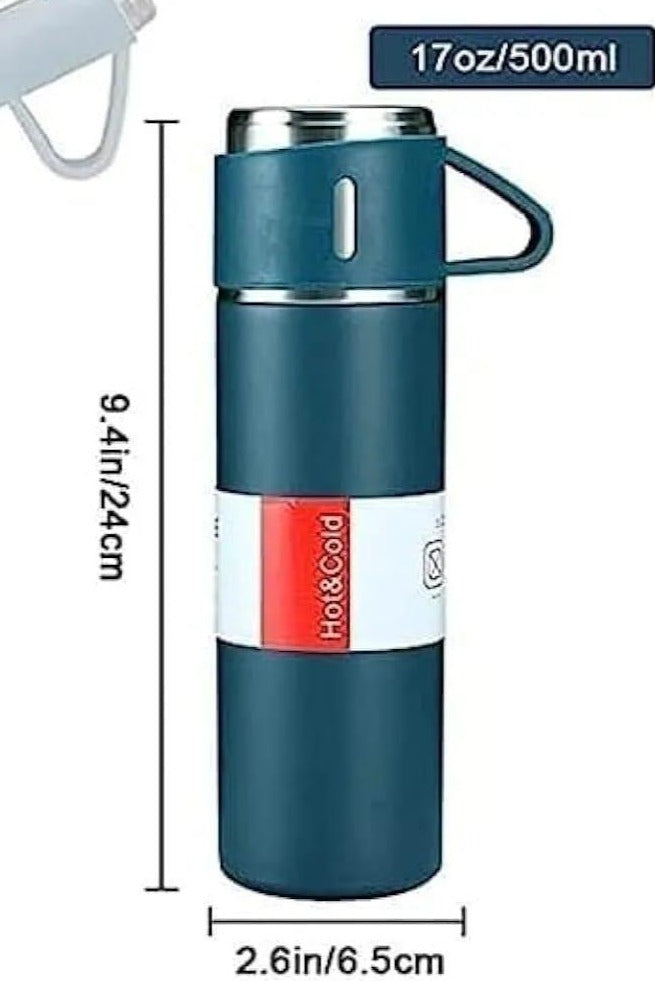 Vacuum Flask Set with 3 Cups - Jutishop.pk