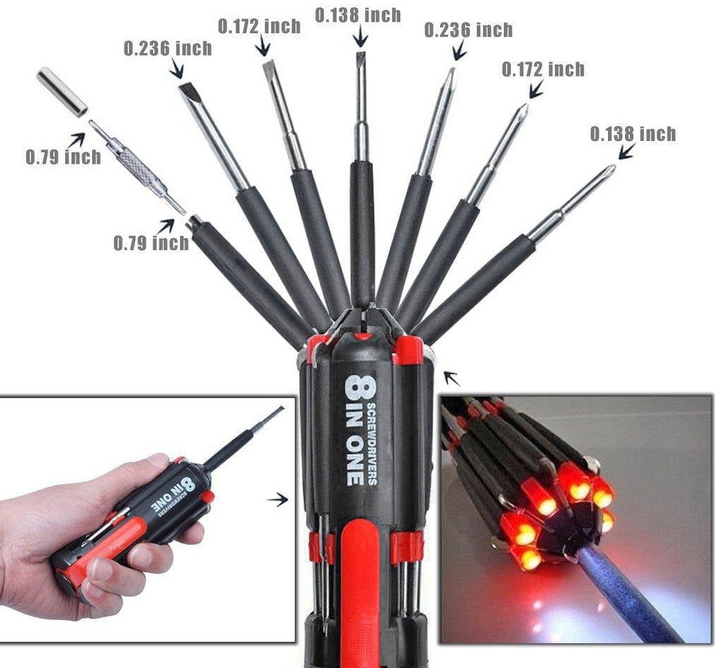 8-in-1 LED Screw Driver - Jutishop.pk