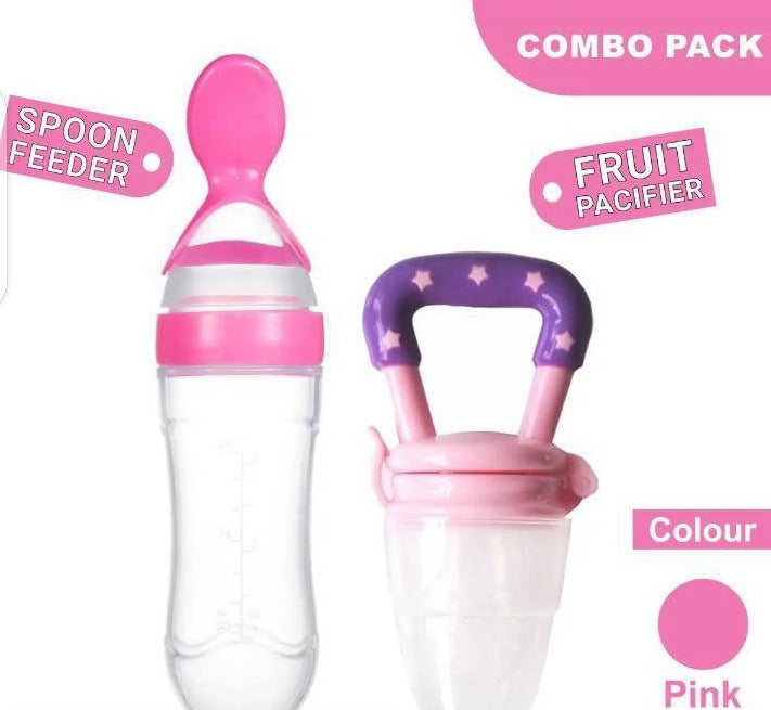 Baby Fruits Pacifier and Feeding Spoon - Jutishop.pk