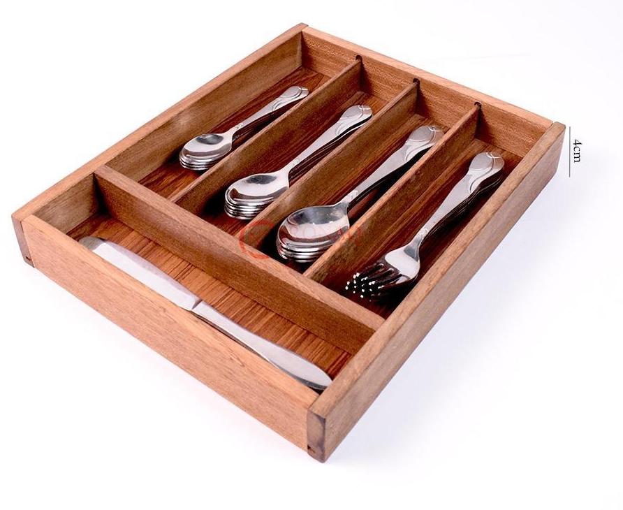 Wooden Cutlery Rest Tray - Jutishop.pk